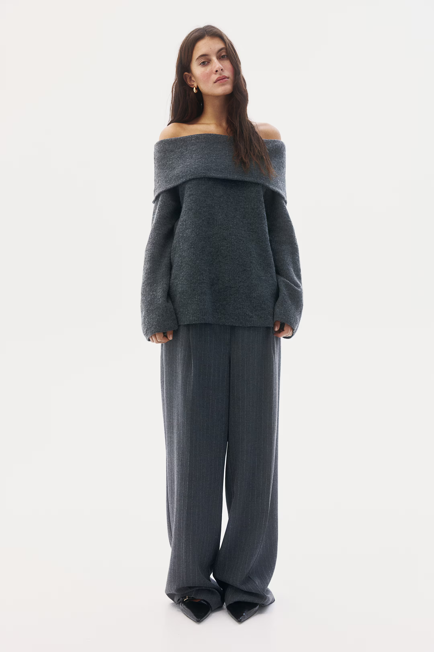 Joliana - Off-Shoulder Layered Knitted Top