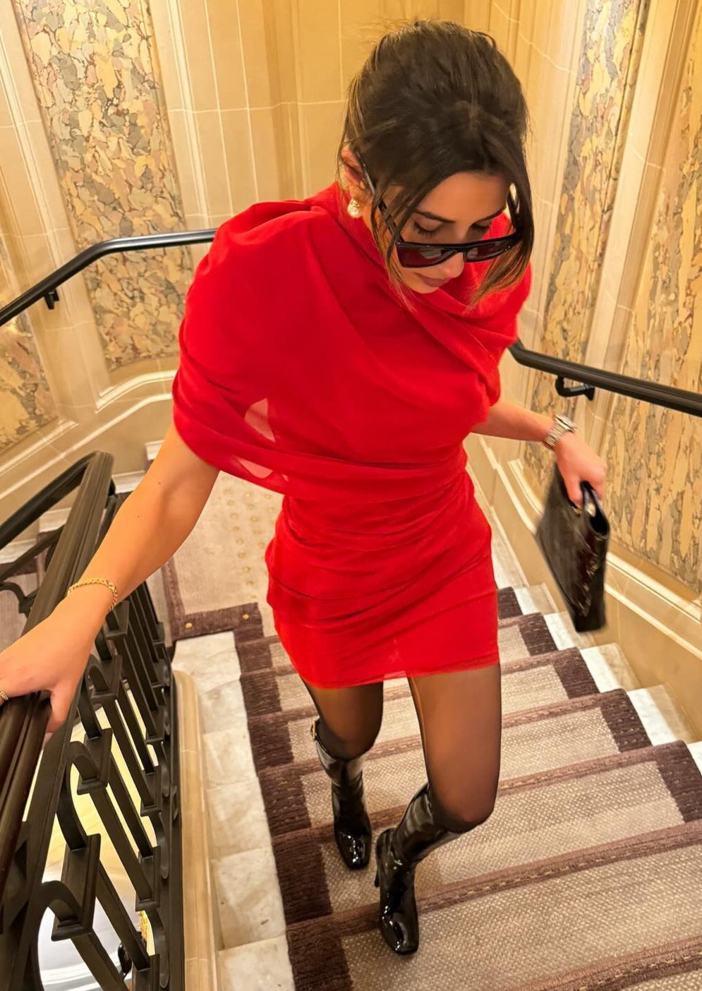 Kiri - Asymmetrical Pleated Mini Dress