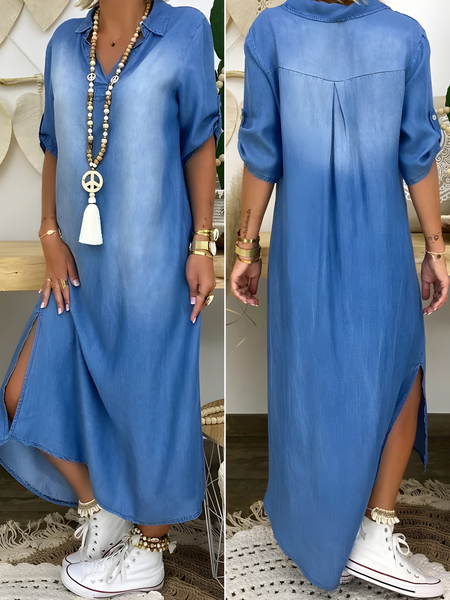 Hazel | Denim Maxi Dress