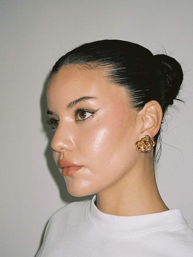 Lyra - 14K Gold & Silver Rose Earrings