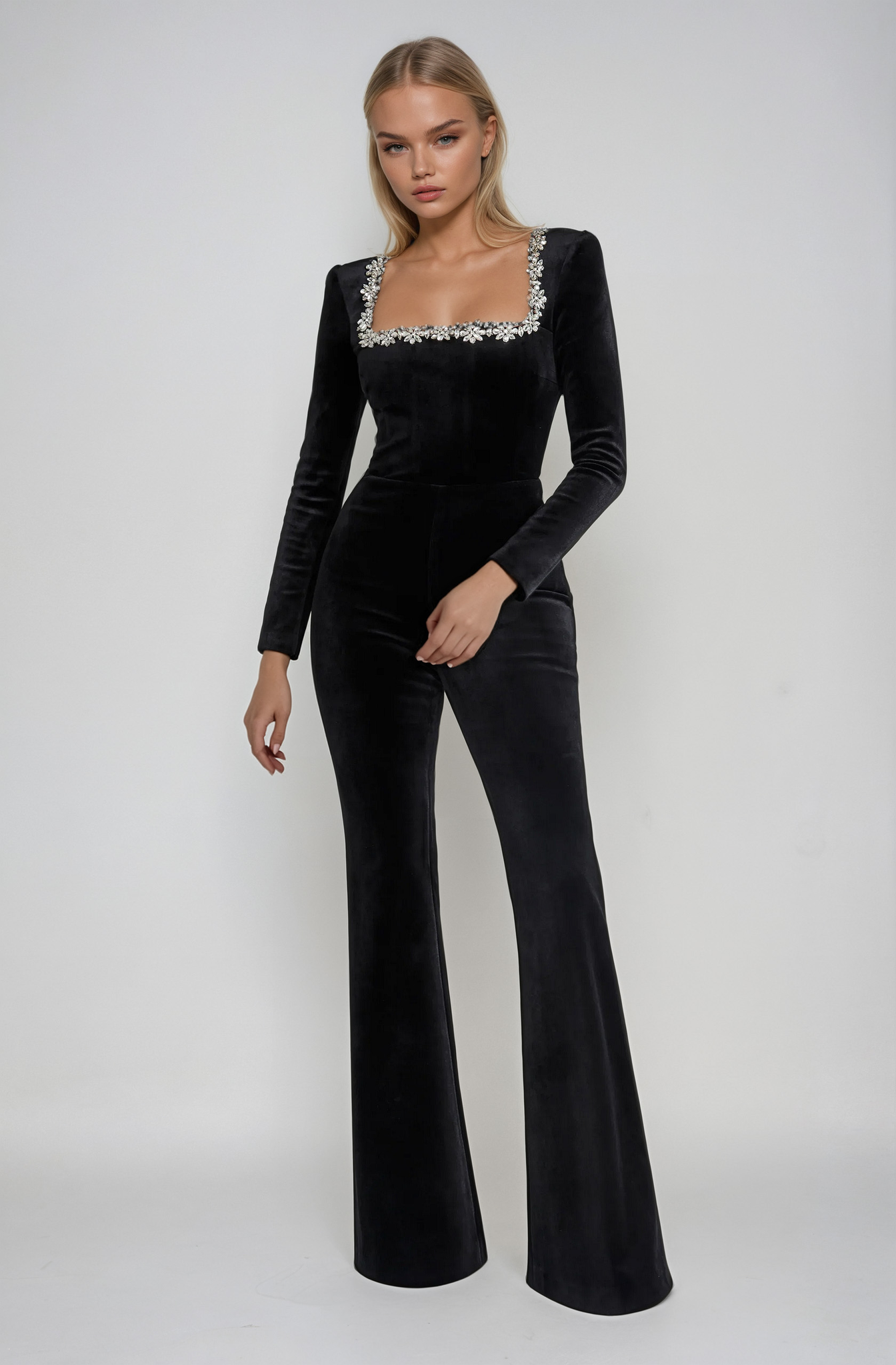 Tyla - Neck-Detail Solid Jumpsuit