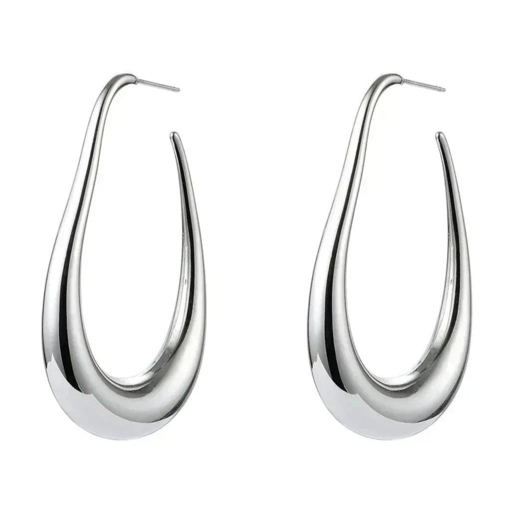 Evelyn - Drop Hoop Earrings