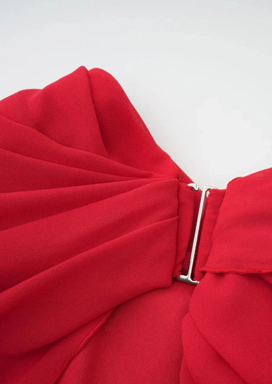 Kiri - Asymmetrical Pleated Mini Dress