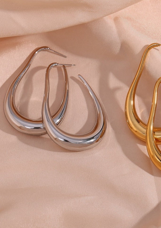 Evelyn - Drop Hoop Earrings