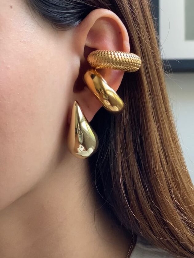 Mireille - 14k Gold Pleated Earrings