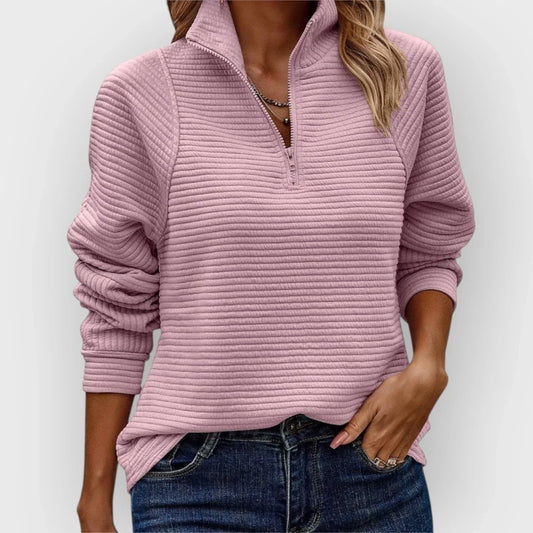 Olivia | Sweter Half-Zip – Miękki, Ciepły, Oversize
