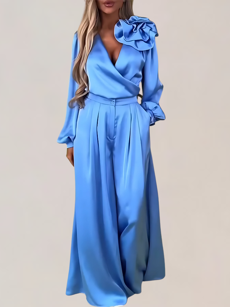 Ruby | Elegant Satin Two-Piece Set