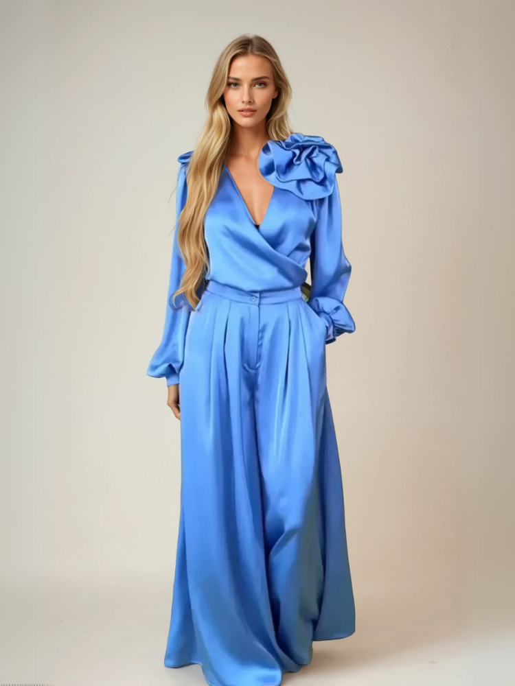 Ruby | Elegant Satin Two-Piece Set